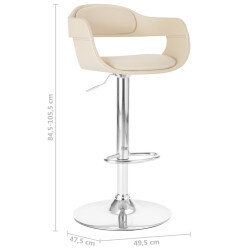 Tabouret de bar Rétro / Vintage en similicuir Blanc  {attributes} 2