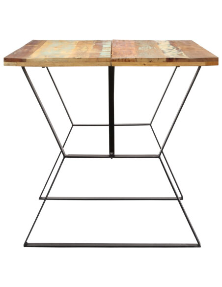 Table à manger Style Industriel en bois de récupération massif Multicolore 140 x 80 x 76 cm {attributes} Table à manger Style Industriel en bois de récupération massif Multicolore 140 x 80 x 76 cm {attributes}