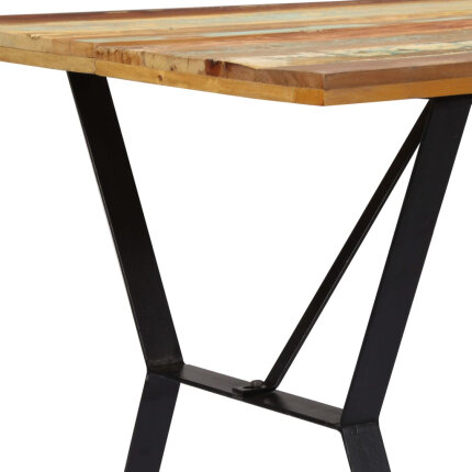 Table à manger Style Industriel en bois de récupération massif Multicolore 140 x 80 x 76 cm {attributes}