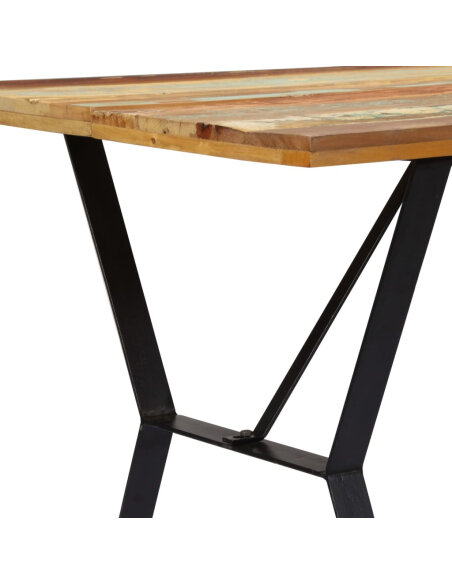 Table à manger Style Industriel en bois de récupération massif Multicolore 140 x 80 x 76 cm {attributes} Table à manger Style Industriel en bois de récupération massif Multicolore 140 x 80 x 76 cm {attributes}