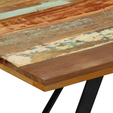 Table à manger Style Industriel en bois de récupération massif Multicolore 140 x 80 x 76 cm {attributes}