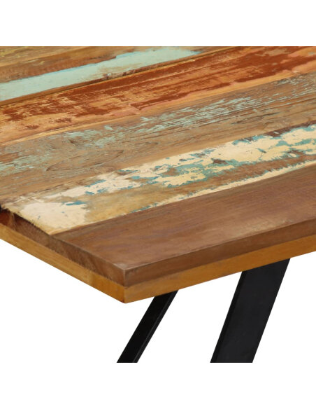 Table à manger Style Industriel en bois de récupération massif Multicolore 140 x 80 x 76 cm {attributes} Table à manger Style Industriel en bois de récupération massif Multicolore 140 x 80 x 76 cm {attributes}