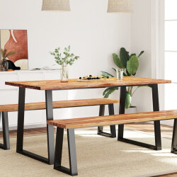 Table à manger Style Industriel en bois d'acacia 160 x 80 x 75 cm {attributes} 2