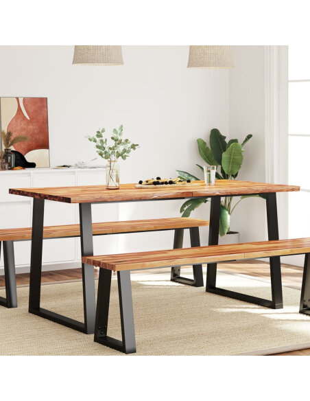 Table à manger Style Industriel en bois d'acacia 160 x 80 x 75 cm {attributes}