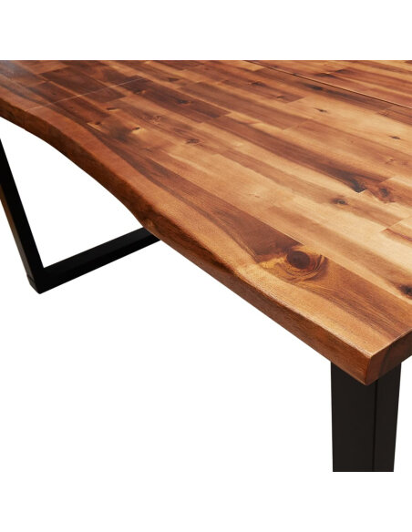Table à manger Style Industriel en bois d'acacia 160 x 80 x 75 cm {attributes}