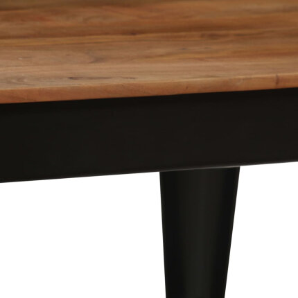 Table à manger Style Industriel en bois d'acacia massif et acier Noir 120 x 60 x 76 cm {attributes}