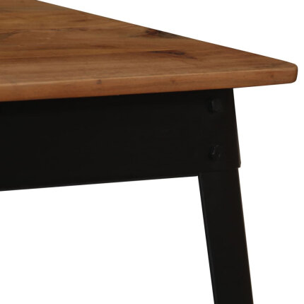 Table à manger Style Industriel en bois d'acacia massif et acier Noir 120 x 60 x 76 cm