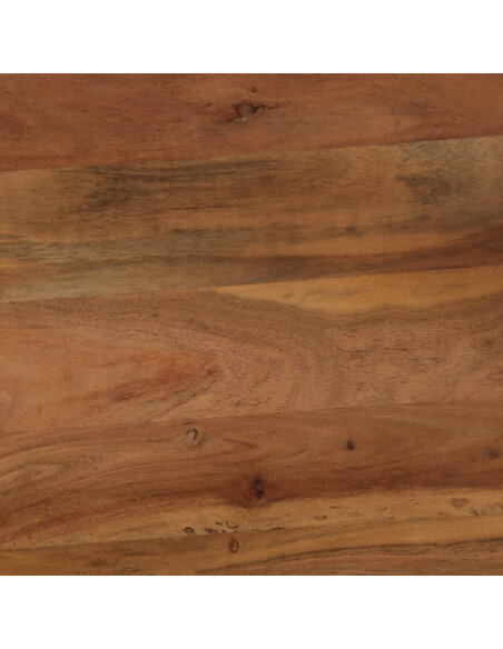 Table à manger Style Industriel en bois d'acacia massif et acier Noir 120 x 60 x 76 cm {attributes}