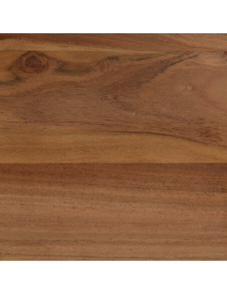 Table à manger Style Industriel en bois d'acacia massif et acier Noir 120 x 60 x 76 cm {attributes}