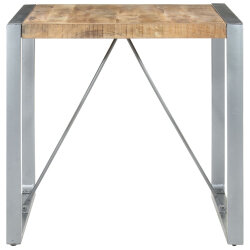 Table à manger Style Industriel en bois de manguier brut 80 x 80 x 75 cm {attributes} 2