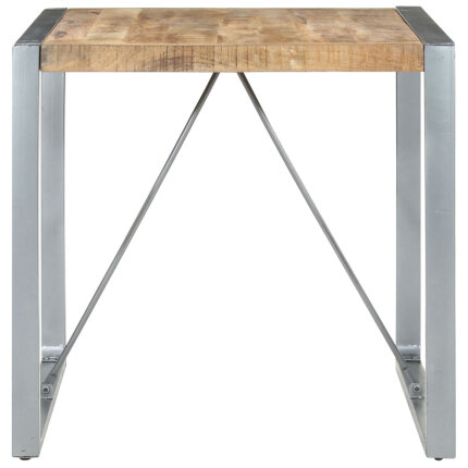 Table à manger Style Industriel en bois de manguier brut 80 x 80 x 75 cm {attributes}