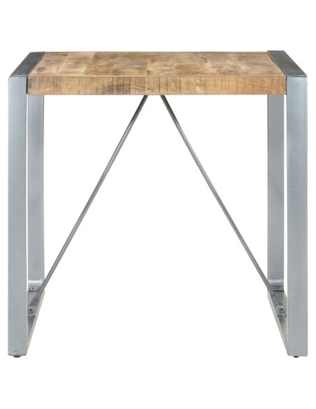 Table à manger Style Industriel en bois de manguier brut 80 x 80 x 75 cm {attributes} Table à manger Style Industriel en bois de manguier brut 80 x 80 x 75 cm {attributes}