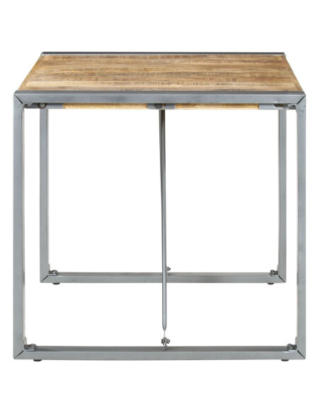 Table à manger Style Industriel en bois de manguier brut 80 x 80 x 75 cm {attributes} Table à manger Style Industriel en bois de manguier brut 80 x 80 x 75 cm {attributes}