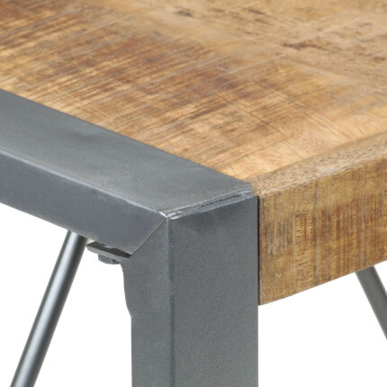 Table à manger Style Industriel en bois de manguier brut 80 x 80 x 75 cm {attributes}