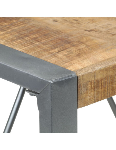Table à manger Style Industriel en bois de manguier brut 80 x 80 x 75 cm {attributes} Table à manger Style Industriel en bois de manguier brut 80 x 80 x 75 cm {attributes}