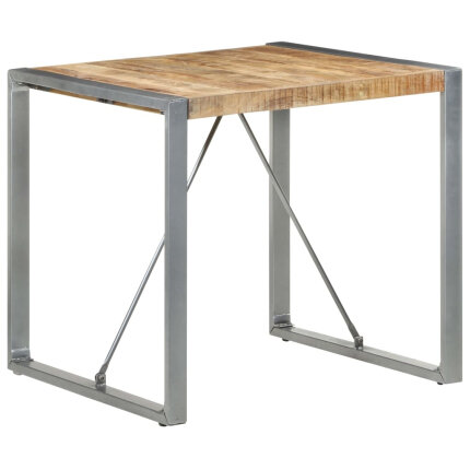 Table à manger Style Industriel en bois de manguier brut 80 x 80 x 75 cm {attributes}