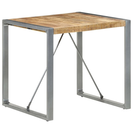 Table à manger Style Industriel en bois de manguier brut 80 x 80 x 75 cm {attributes}