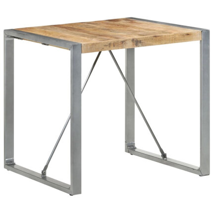 Table à manger Style Industriel en bois de manguier brut 80 x 80 x 75 cm {attributes}