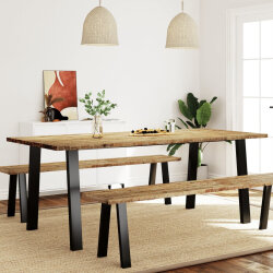 Table à manger Style Industriel en bois d'acacia 200 x 90 x 75 cm {attributes} 2