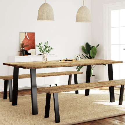 Table à manger Style Industriel en bois d'acacia 200 x 90 x 75 cm {attributes}