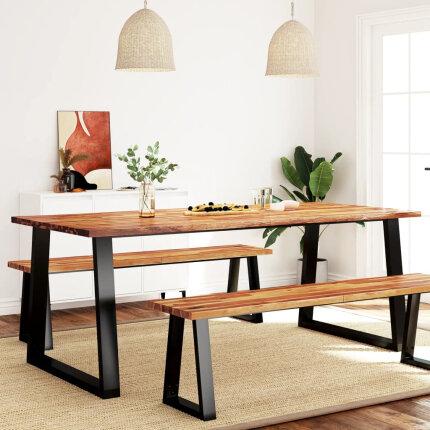 Table à manger Style Industriel en bois d'acacia 200 x 90 x 75 cm {attributes}