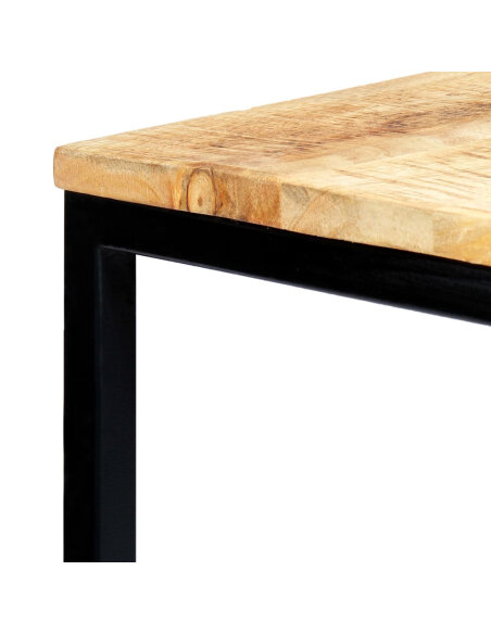 Table à manger Style Industriel en bois de manguier massif brut 120 x 60 x 75 cm {attributes} Table à manger Style Industriel en bois de manguier massif brut 120 x 60 x 75 cm {attributes}