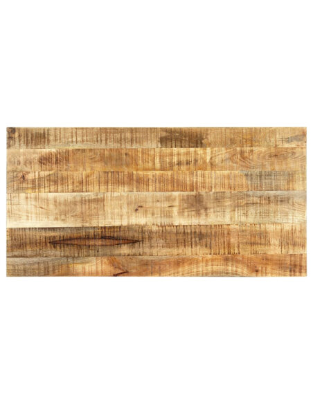 Table à manger Style Industriel en bois de manguier massif brut 120 x 60 x 75 cm {attributes} Table à manger Style Industriel en bois de manguier massif brut 120 x 60 x 75 cm {attributes}
