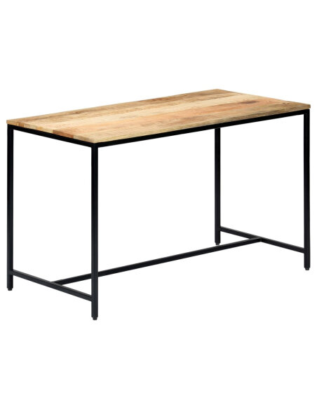 Table à manger Style Industriel en bois de manguier massif brut 120 x 60 x 75 cm {attributes} Table à manger Style Industriel en bois de manguier massif brut 120 x 60 x 75 cm {attributes}