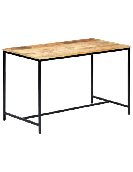 Table à manger Style Industriel en bois de manguier massif brut 120 x 60 x 75 cm {attributes} Table à manger Style Industriel en bois de manguier massif brut 120 x 60 x 75 cm {attributes}