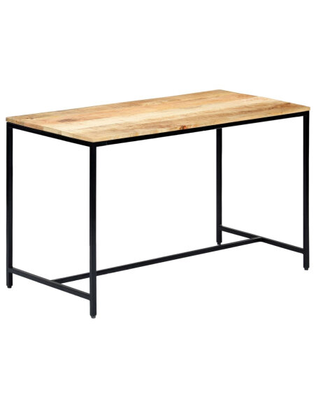 Table à manger Style Industriel en bois de manguier massif brut 120 x 60 x 75 cm {attributes} Table à manger Style Industriel en bois de manguier massif brut 120 x 60 x 75 cm {attributes}