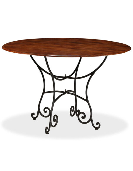 Table salle à manger Style Industriel en bois de pin massif 120 x 76 cm {attributes}