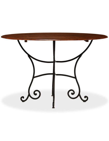 Table salle à manger Style Industriel en bois de pin massif 120 x 76 cm {attributes}