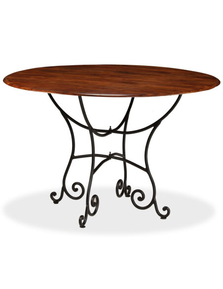 Table salle à manger Style Industriel en bois de pin massif 120 x 76 cm {attributes}