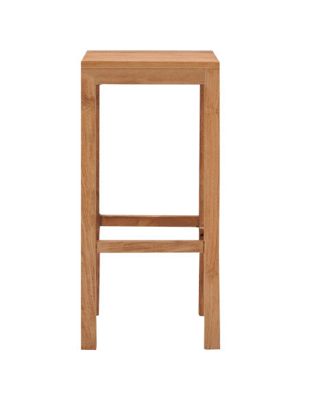 Tabourets de bar Bohème / Nature en lot de 2 en bois massif de teck Brun  {attributes} Tabourets de bar Bohème / Nature en lot de 2 en bois massif de teck Brun  {attributes}