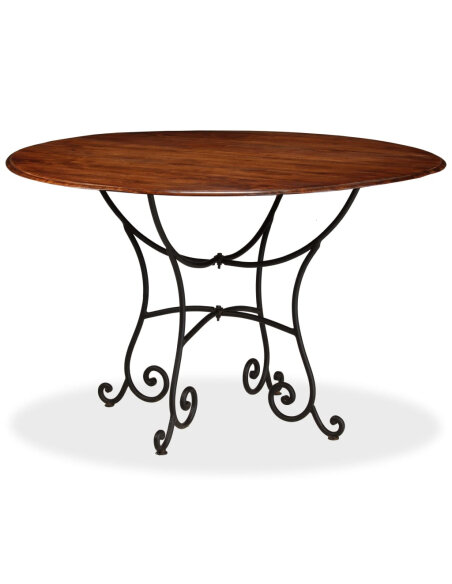 Table salle à manger Style Industriel en bois de pin massif 120 x 76 cm {attributes}