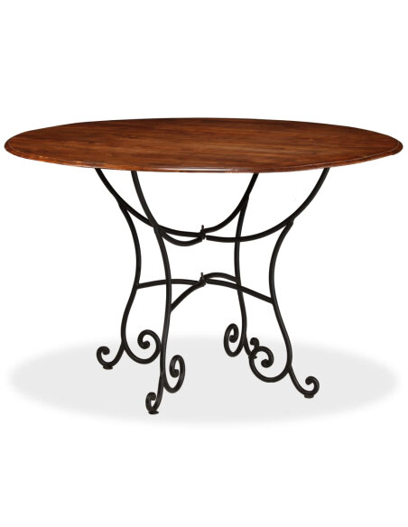 Table salle à manger Style Industriel en bois de pin massif 120 x 76 cm {attributes}