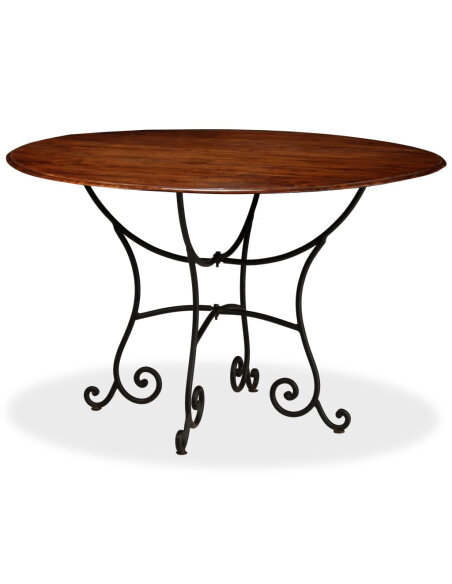 Table salle à manger Style Industriel en bois de pin massif 120 x 76 cm {attributes}