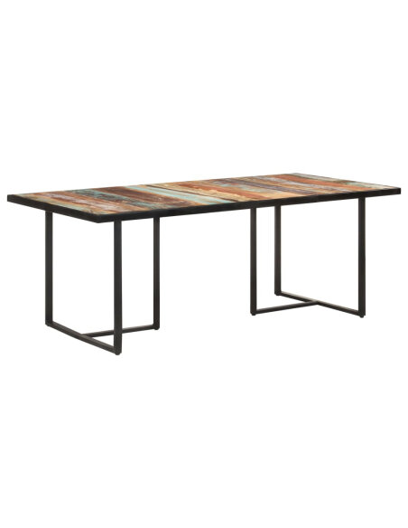 Table salle à manger Style Industriel en bois de récupération massif 200 x 100 x 76 cm {attributes}