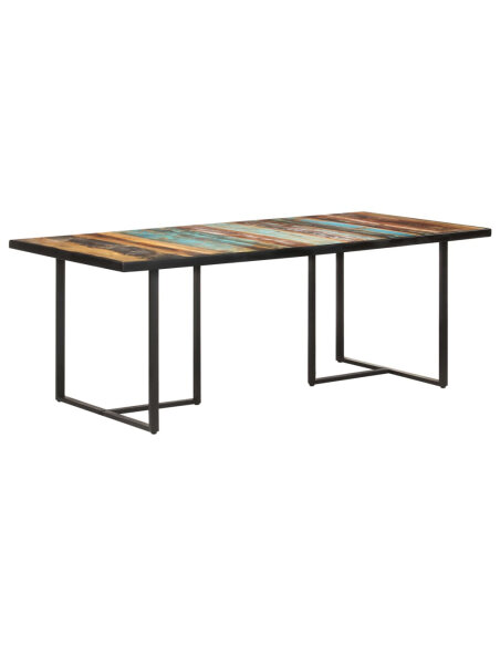 Table salle à manger Style Industriel en bois de récupération massif 200 x 100 x 76 cm {attributes}