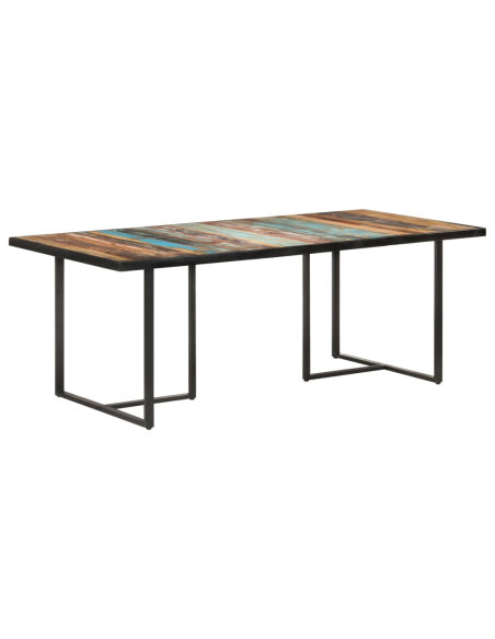 Table salle à manger Style Industriel en bois de récupération massif 200 x 100 x 76 cm {attributes}