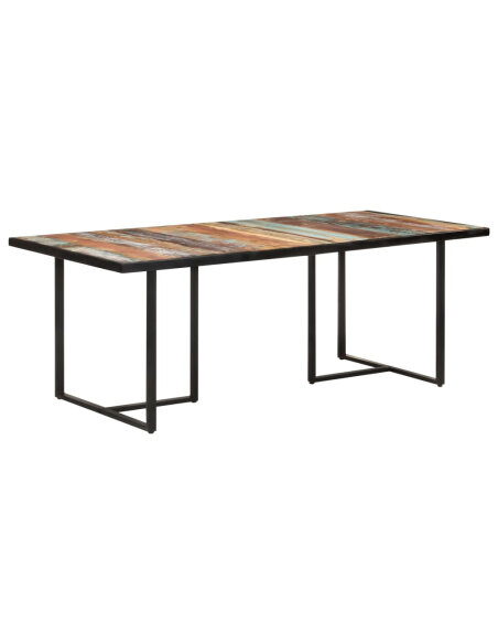 Table salle à manger Style Industriel en bois de récupération massif 200 x 100 x 76 cm {attributes}