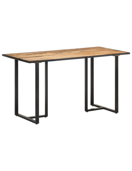 Table salle à manger Style Industriel en bois de manguier brut 140 x 70 x 76 cm {attributes} Table salle à manger Style Industriel en bois de manguier brut 140 x 70 x 76 cm {attributes}