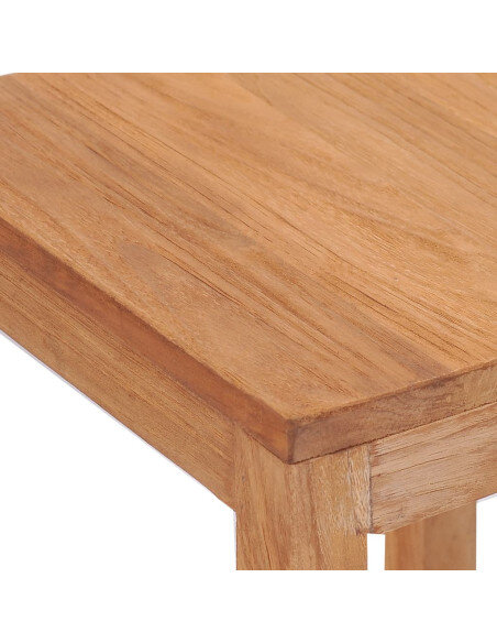 Tabourets de bar Bohème / Nature en lot de 2 en bois massif de teck Brun  {attributes} Tabourets de bar Bohème / Nature en lot de 2 en bois massif de teck Brun  {attributes}