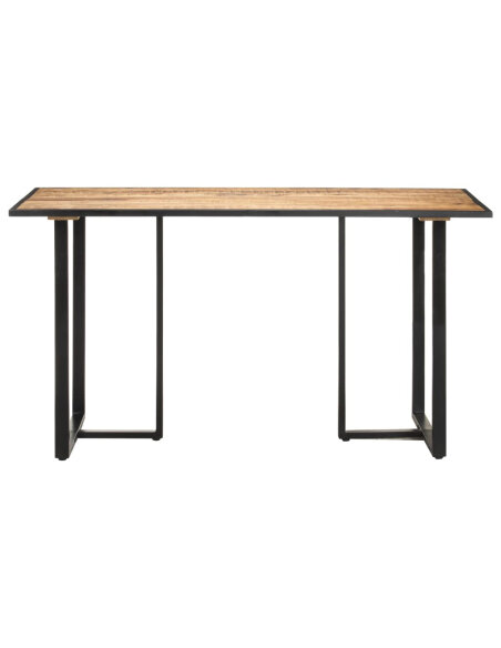 Table salle à manger Style Industriel en bois de manguier brut 140 x 70 x 76 cm {attributes} Table salle à manger Style Industriel en bois de manguier brut 140 x 70 x 76 cm {attributes}