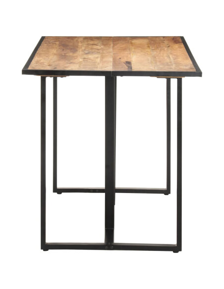 Table salle à manger Style Industriel en bois de manguier brut 140 x 70 x 76 cm {attributes} Table salle à manger Style Industriel en bois de manguier brut 140 x 70 x 76 cm {attributes}