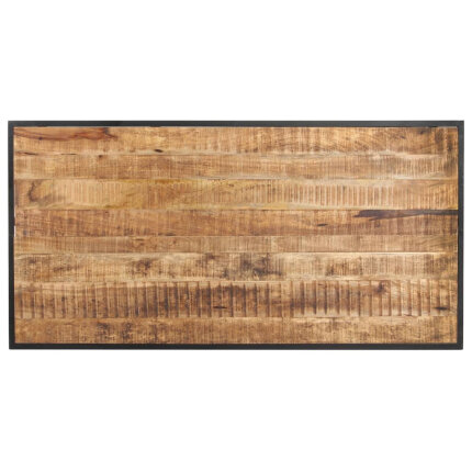 Table salle à manger Style Industriel en bois de manguier brut 140 x 70 x 76 cm {attributes}