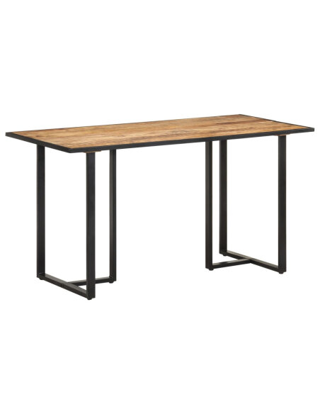 Table salle à manger Style Industriel en bois de manguier brut 140 x 70 x 76 cm {attributes} Table salle à manger Style Industriel en bois de manguier brut 140 x 70 x 76 cm {attributes}