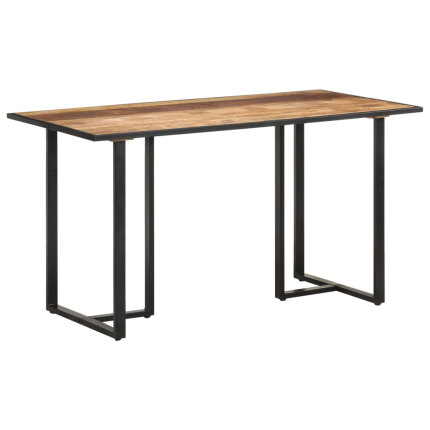 Table salle à manger Style Industriel en bois de manguier brut 140 x 70 x 76 cm {attributes}