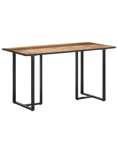 Table salle à manger Style Industriel en bois de manguier brut 140 x 70 x 76 cm {attributes} Table salle à manger Style Industriel en bois de manguier brut 140 x 70 x 76 cm {attributes}