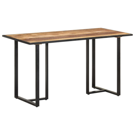 Table salle à manger Style Industriel en bois de manguier brut 140 x 70 x 76 cm {attributes}